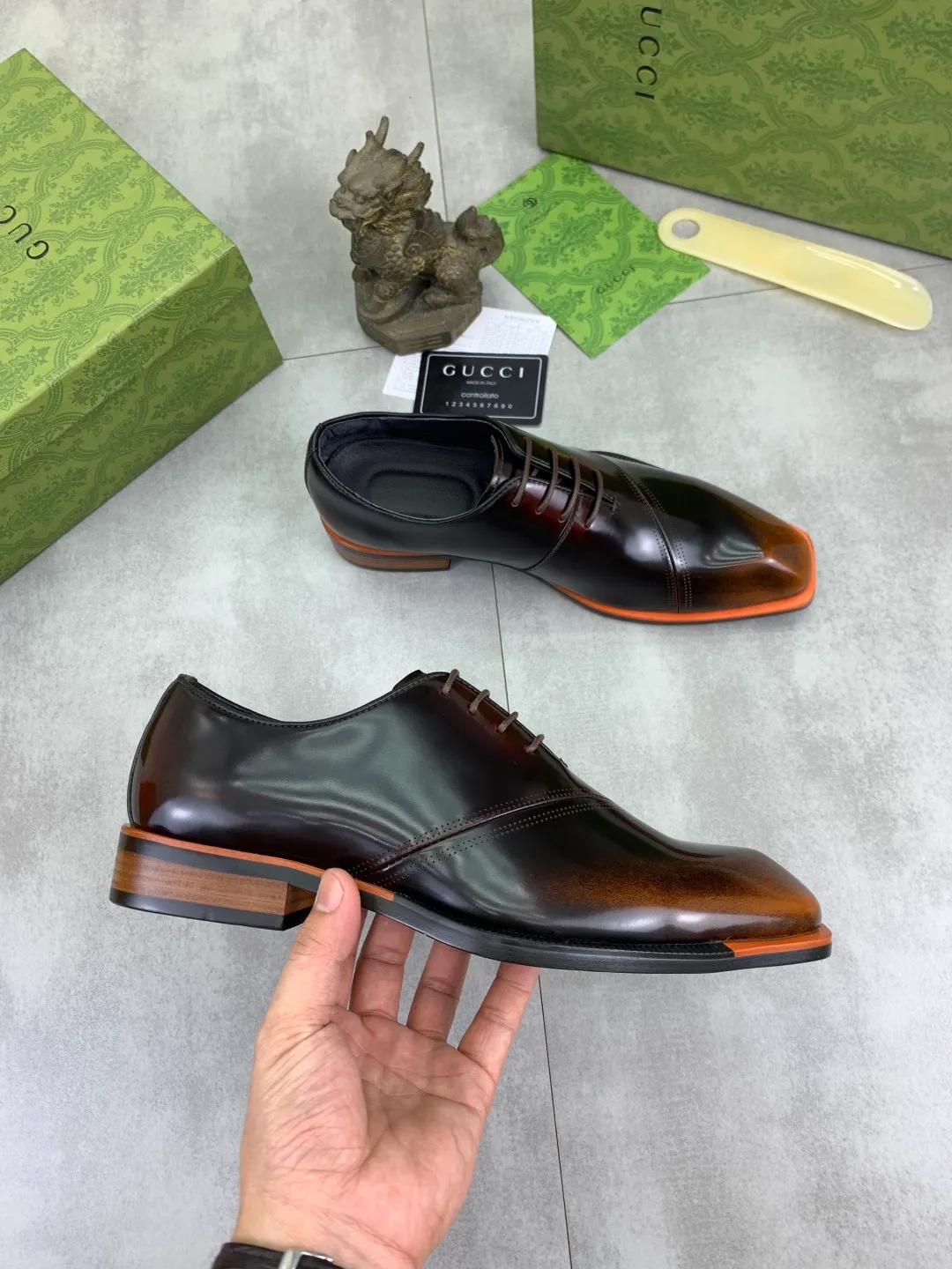 Men's Men's Shoes 💰P580 [New Style] 💰💎💎💎 [Gucci] GUCCI high-end men's formal business leather shoes, original order 1:1! Original imported high-end calfskin, original metal buckle, imported first-layer pigskin lining for feet, original high-end outsole, men's shoe size: 38-44